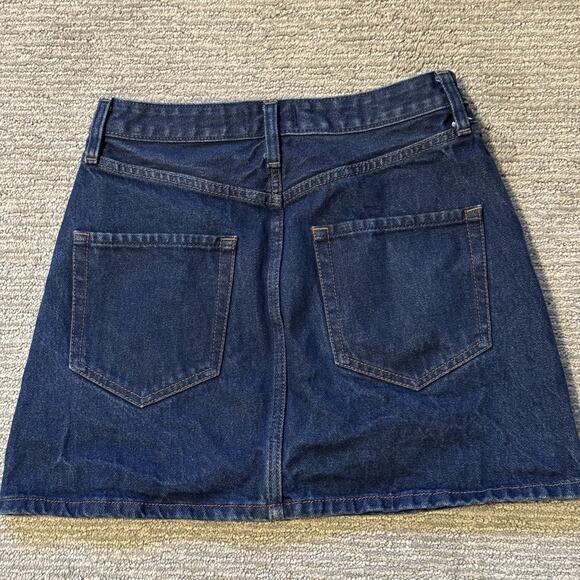 Abercrombie & Fitch Zoe A-Line Denim Skirt Size 4/27 Mini Dark Wash - Picture 2 of 4